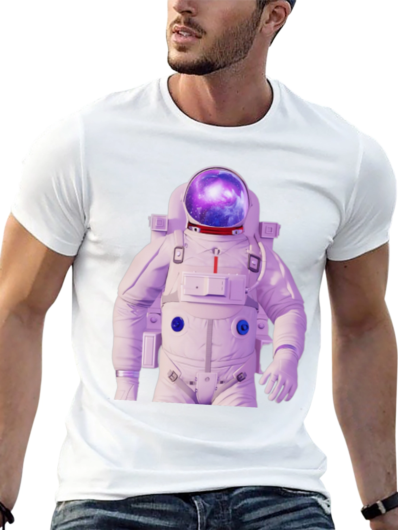 Astronaut Galaxy Print T-Shirt