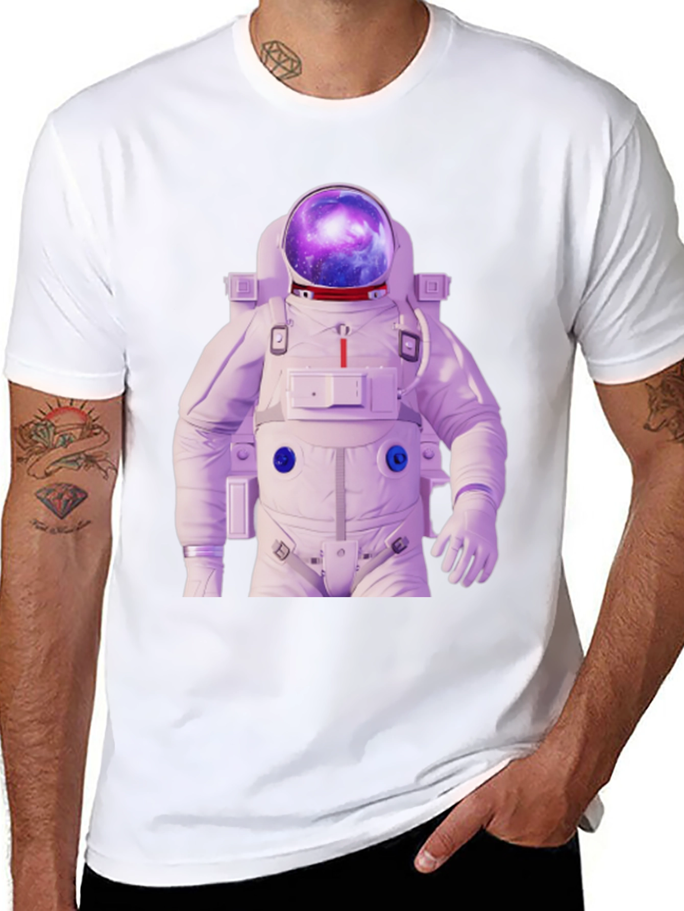 Astronaut Galaxy Print T-Shirt