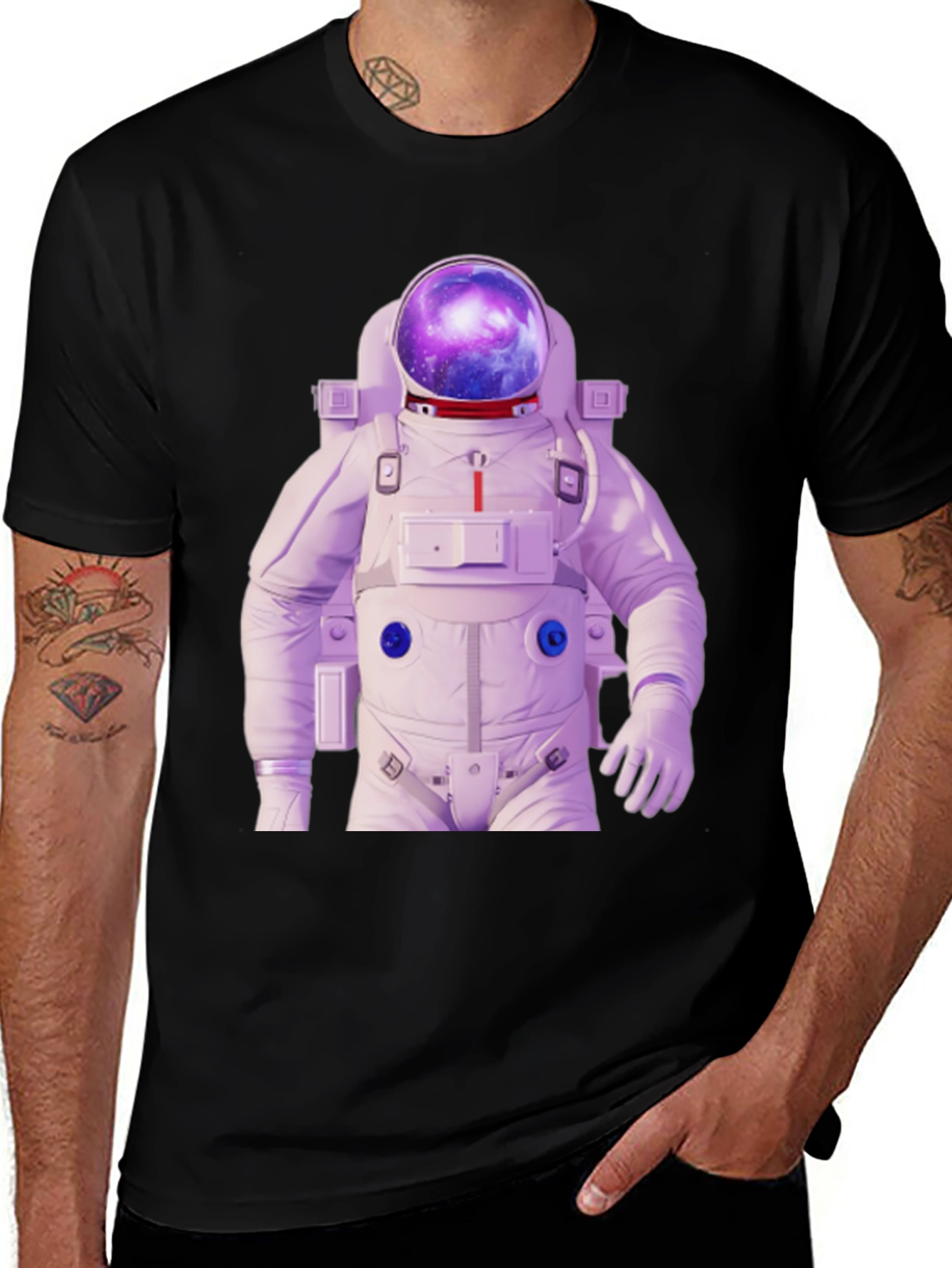 Astronaut Galaxy Print T-Shirt