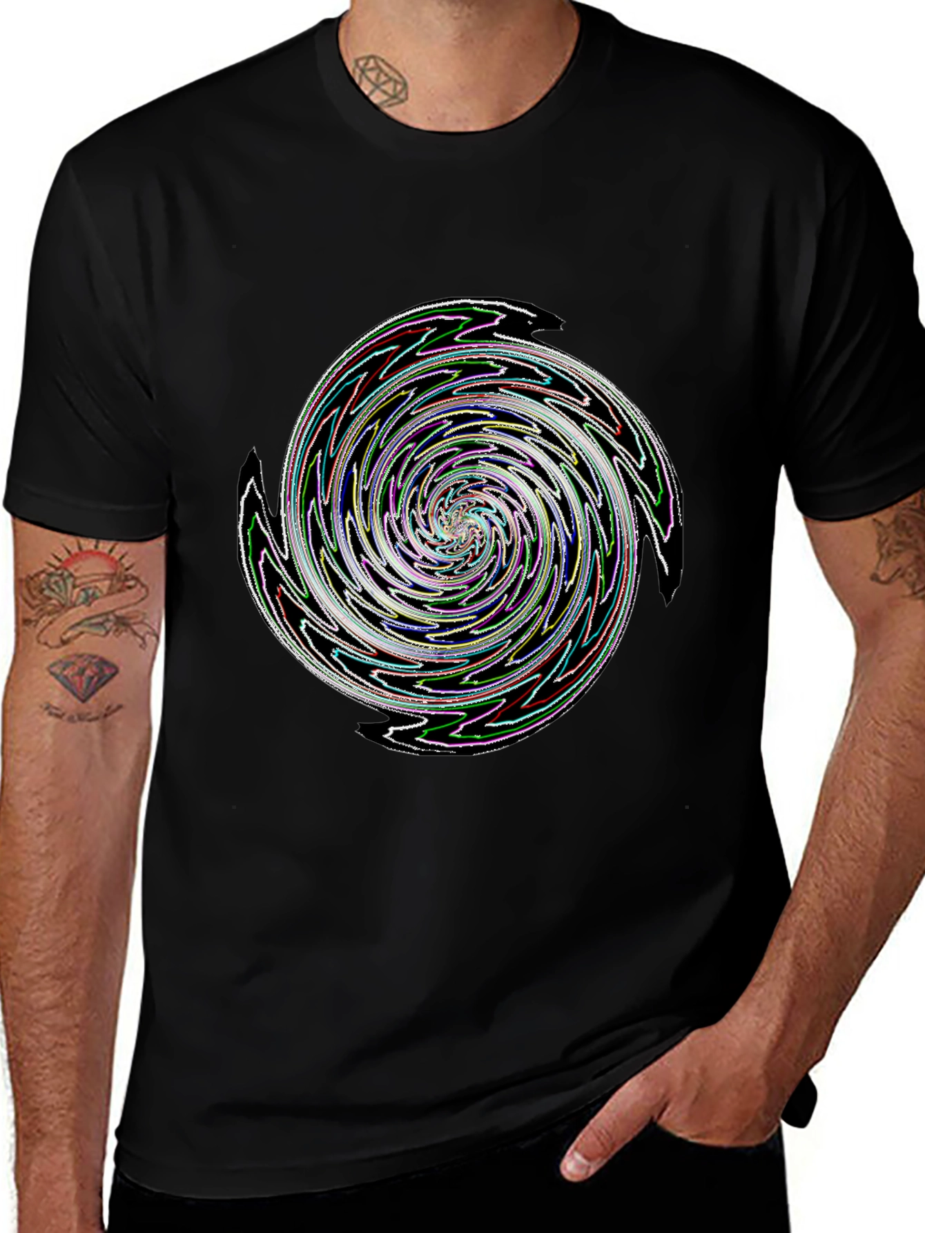 Swirl Graphic Tee - Mens Black T-Shirt