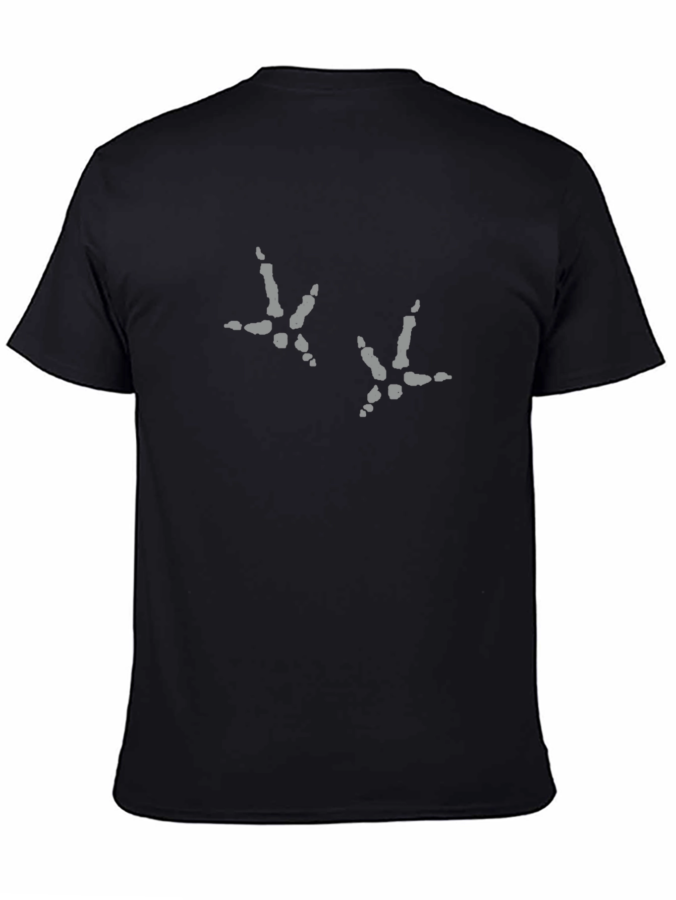 Funny Chicken Footprint Black T-Shirt
