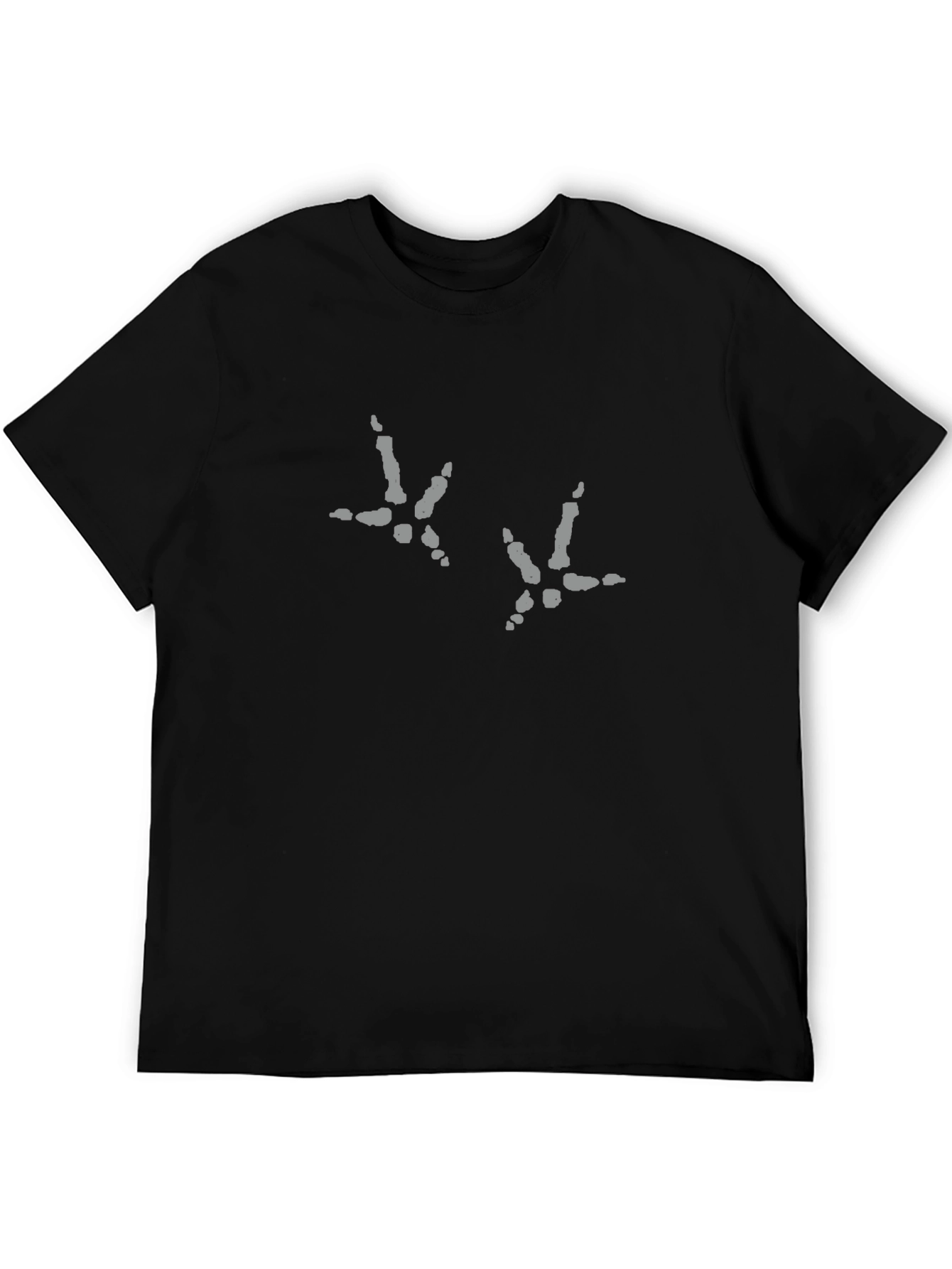 Funny Chicken Footprint Black T-Shirt