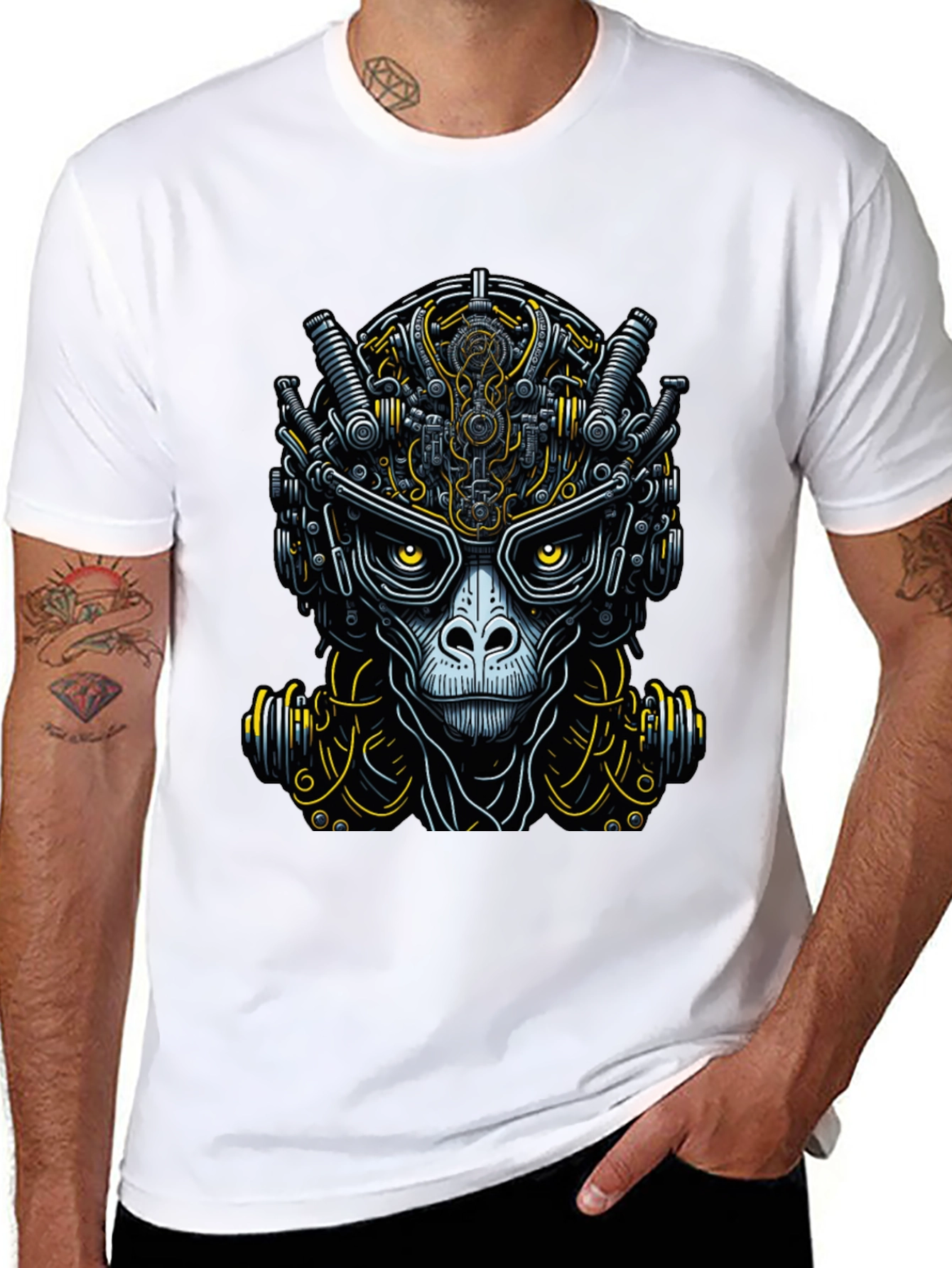 Cyberpunk Ape Graphic Tee - Unique Futuristic Design