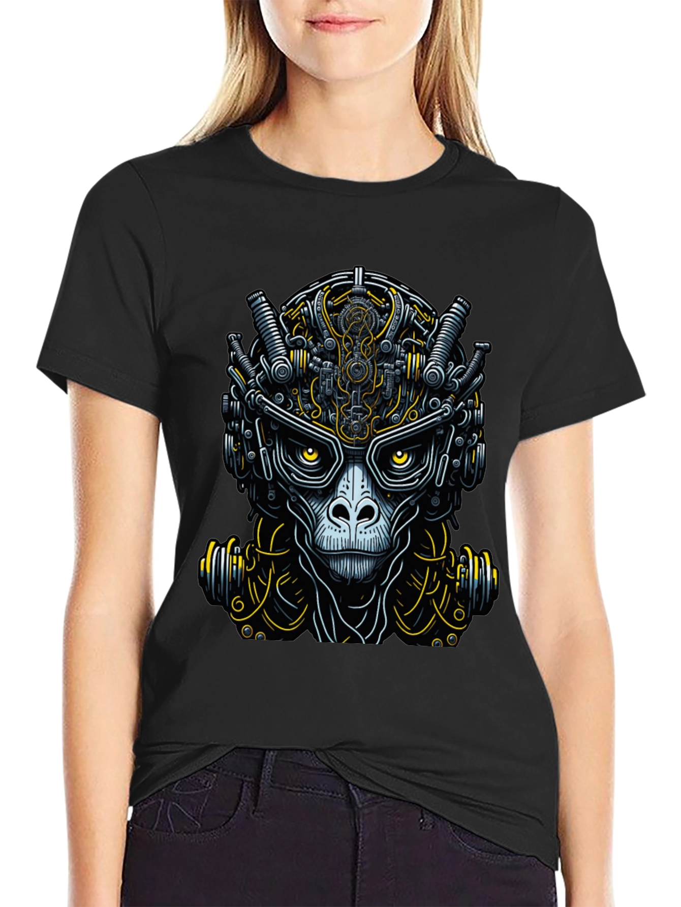 Cyberpunk Ape Graphic Tee - Unique Futuristic Design