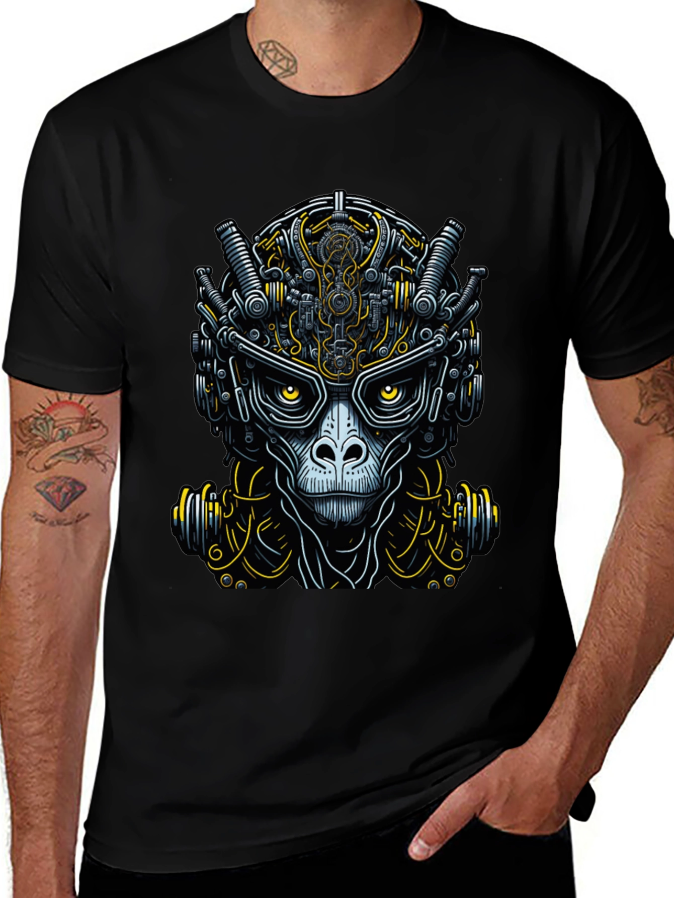 Cyberpunk Ape Graphic Tee - Unique Futuristic Design