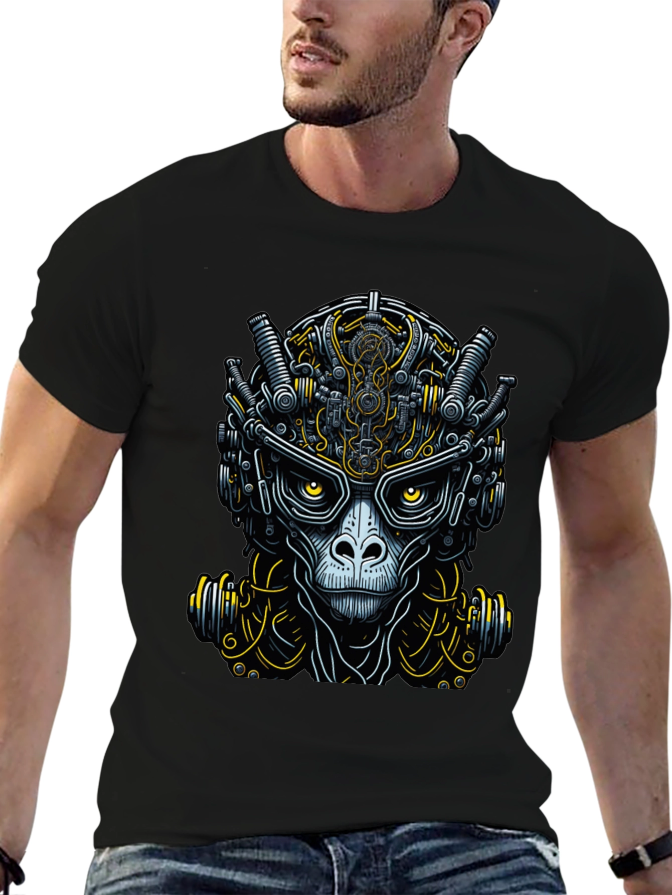 Cyberpunk Ape Graphic Tee - Unique Futuristic Design