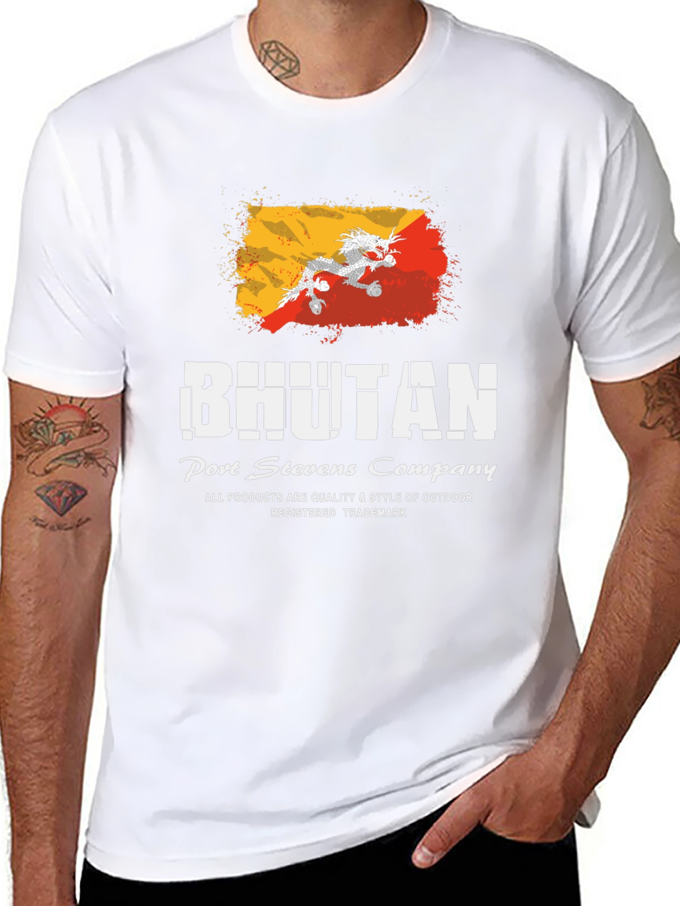 Bhutan Flag T-Shirt - Port Stevens Company