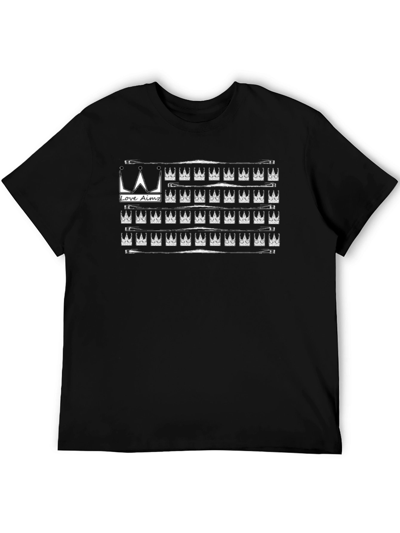 Love Aimz Crown Flag Black T-Shirt