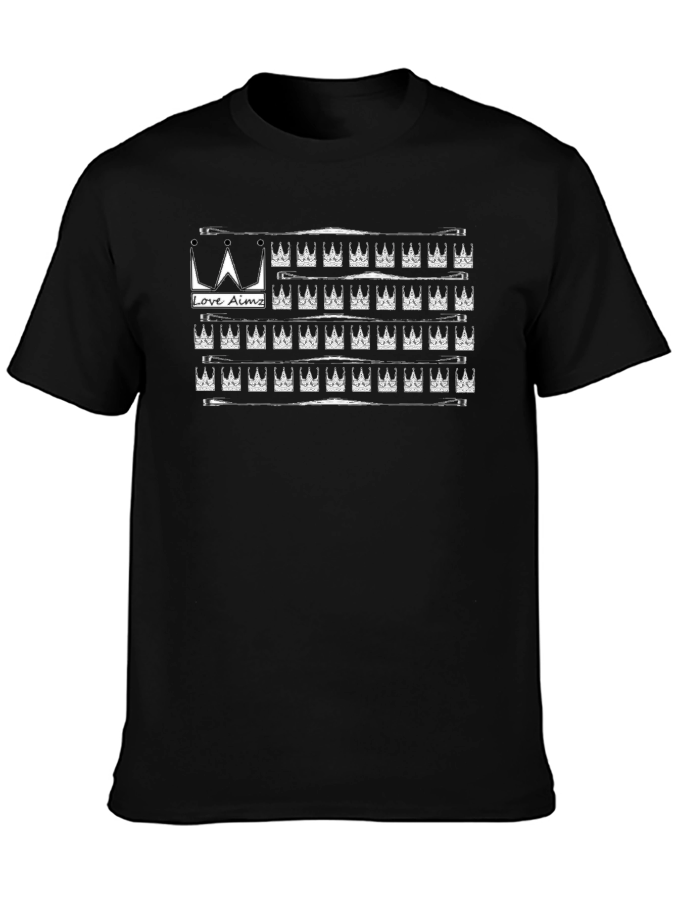 Love Aimz Crown Flag Black T-Shirt