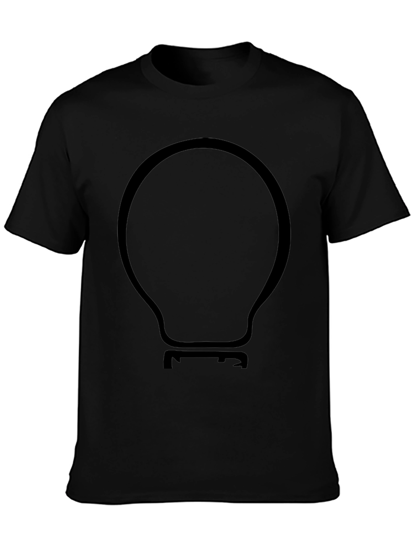 Modern Light Bulb Graphic Black T-Shirt