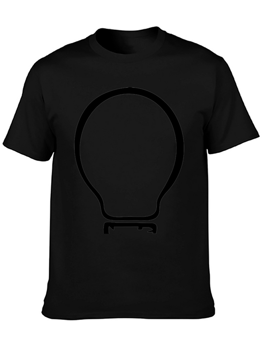 Modern Light Bulb Graphic Black T-Shirt