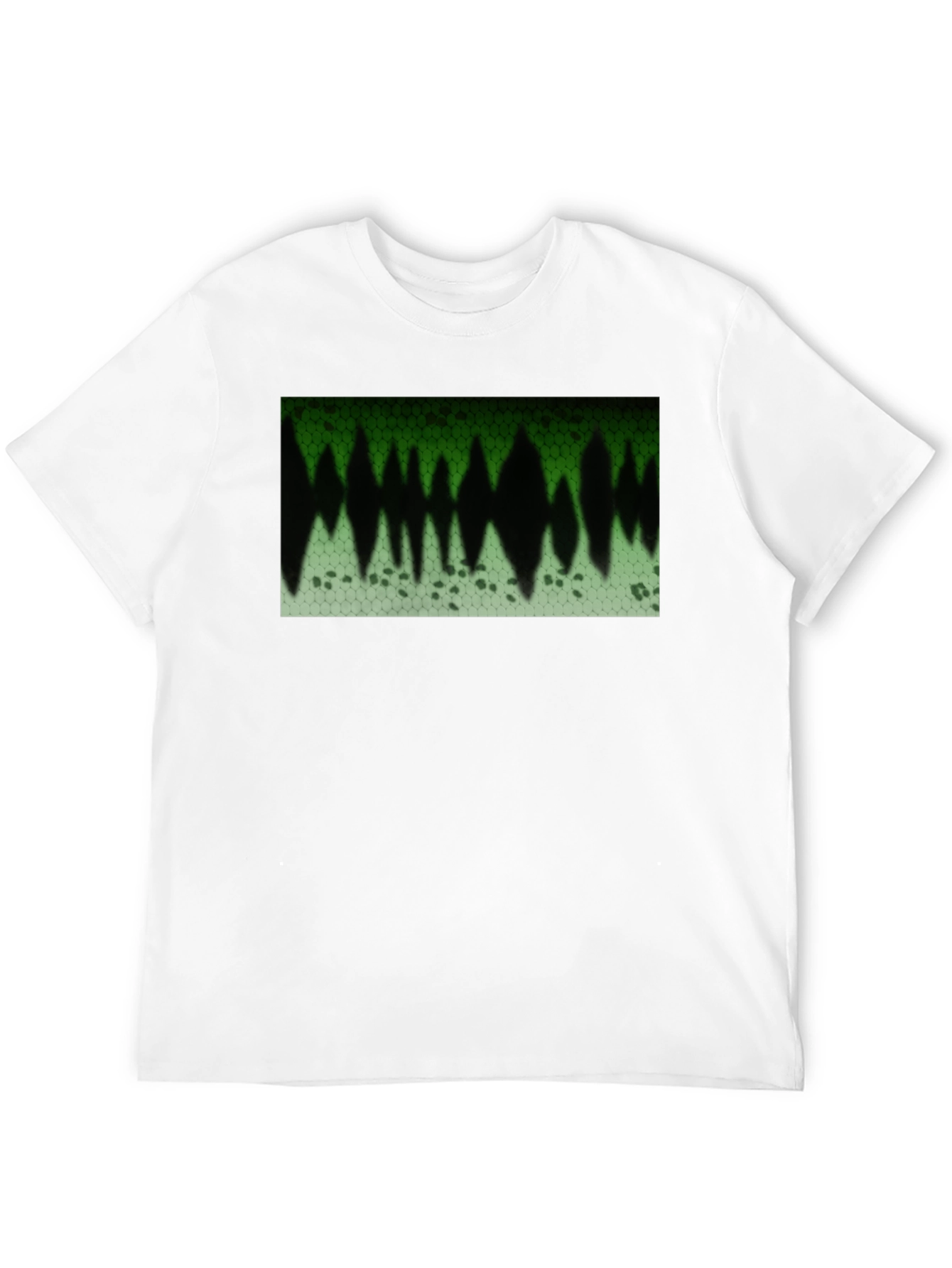 Green Honeycomb Print Graphic T-Shirt