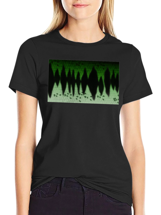 Green Honeycomb Print Graphic T-Shirt