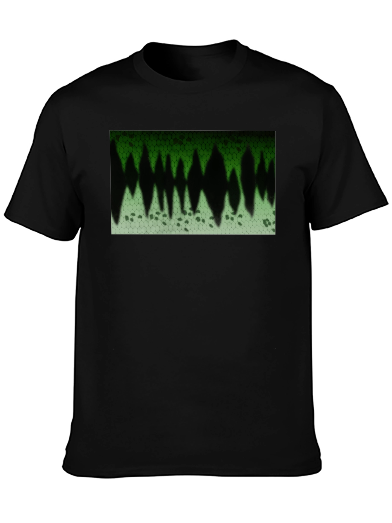 Green Honeycomb Print Graphic T-Shirt
