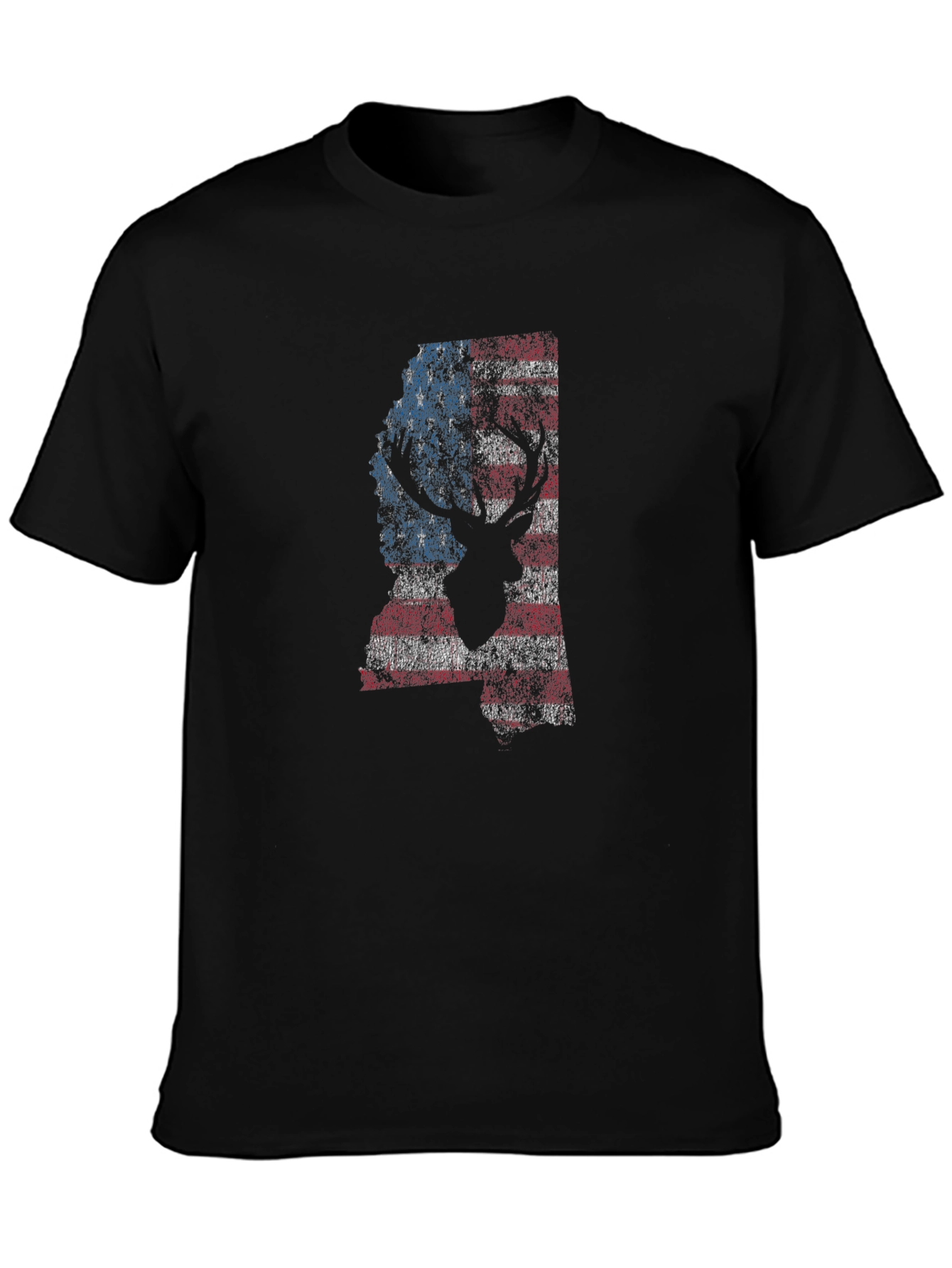 American Flag Deer Graphic T-Shirt
