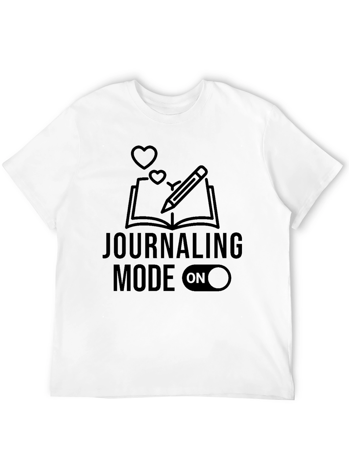 Journaling Mode On Graphic Tee - Black Cotton T-Shirt