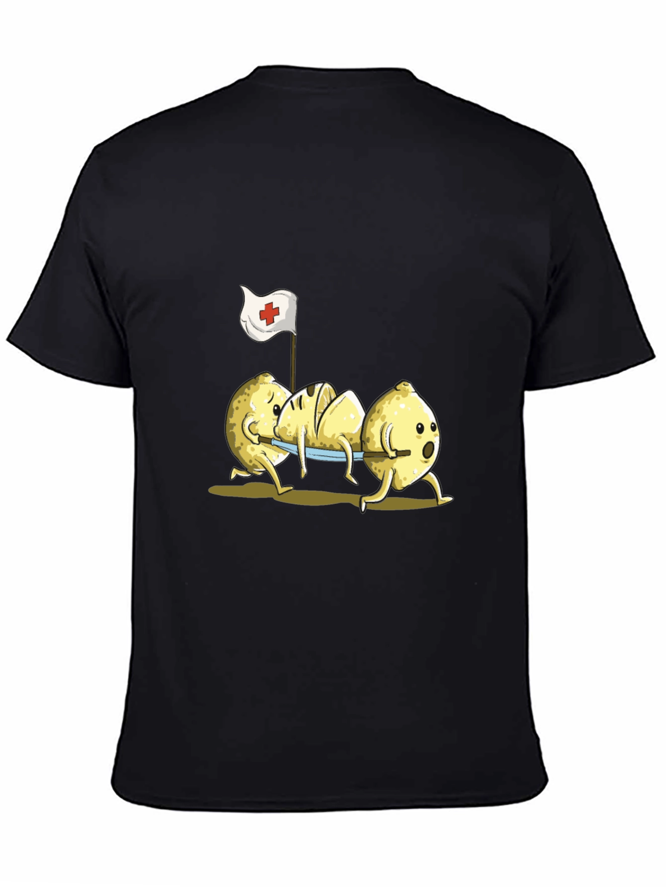 Funny Lemon First Aid Black T-Shirt