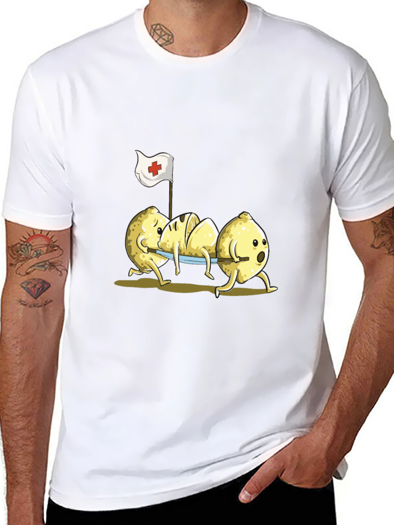 Funny Lemon First Aid Black T-Shirt