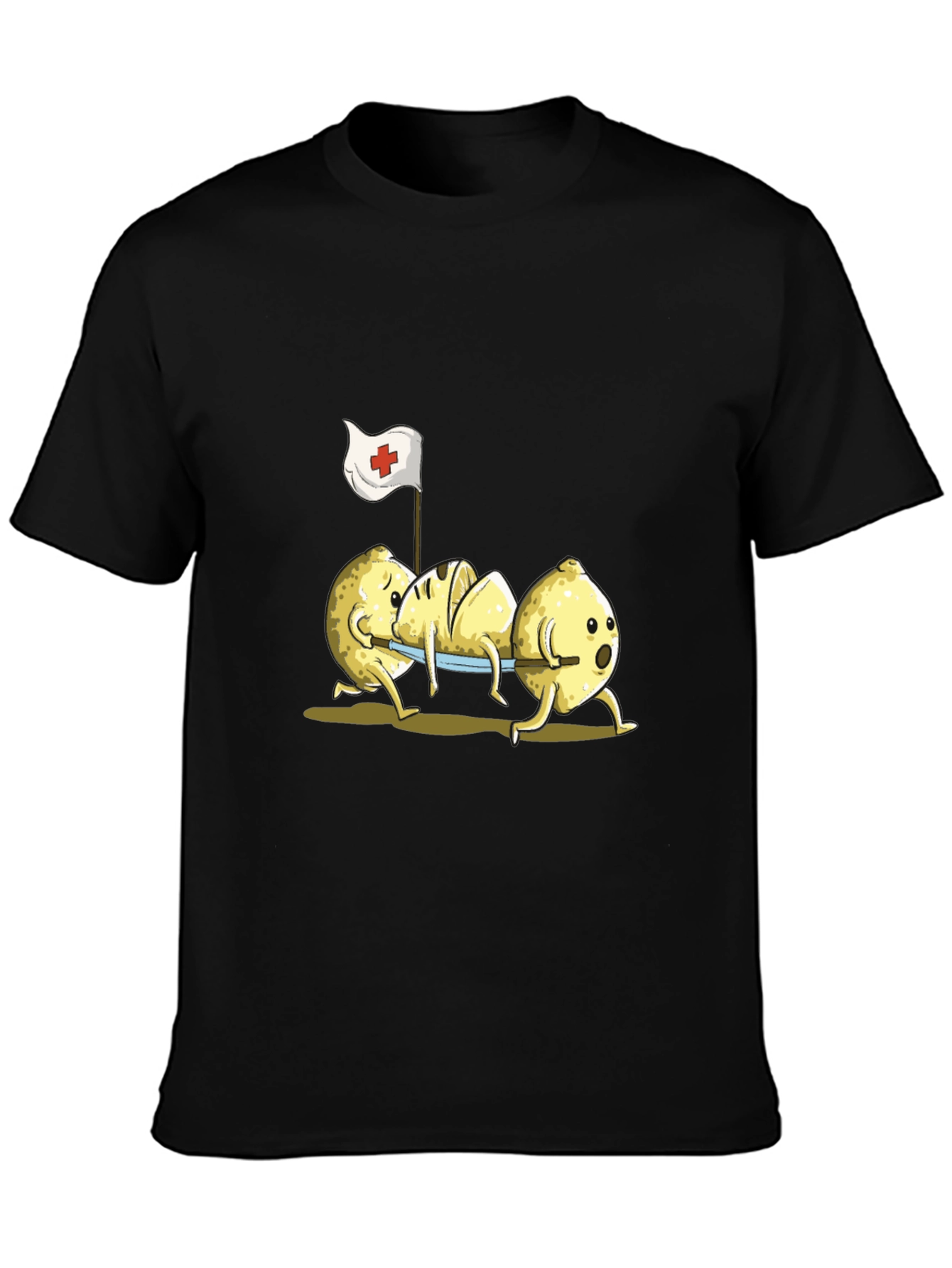 Funny Lemon First Aid Black T-Shirt