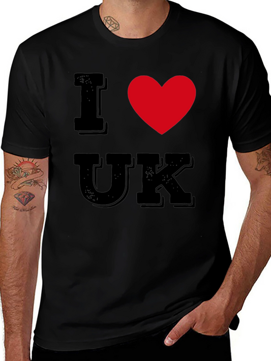 I Heart UK T-Shirt - Black Cotton Tee