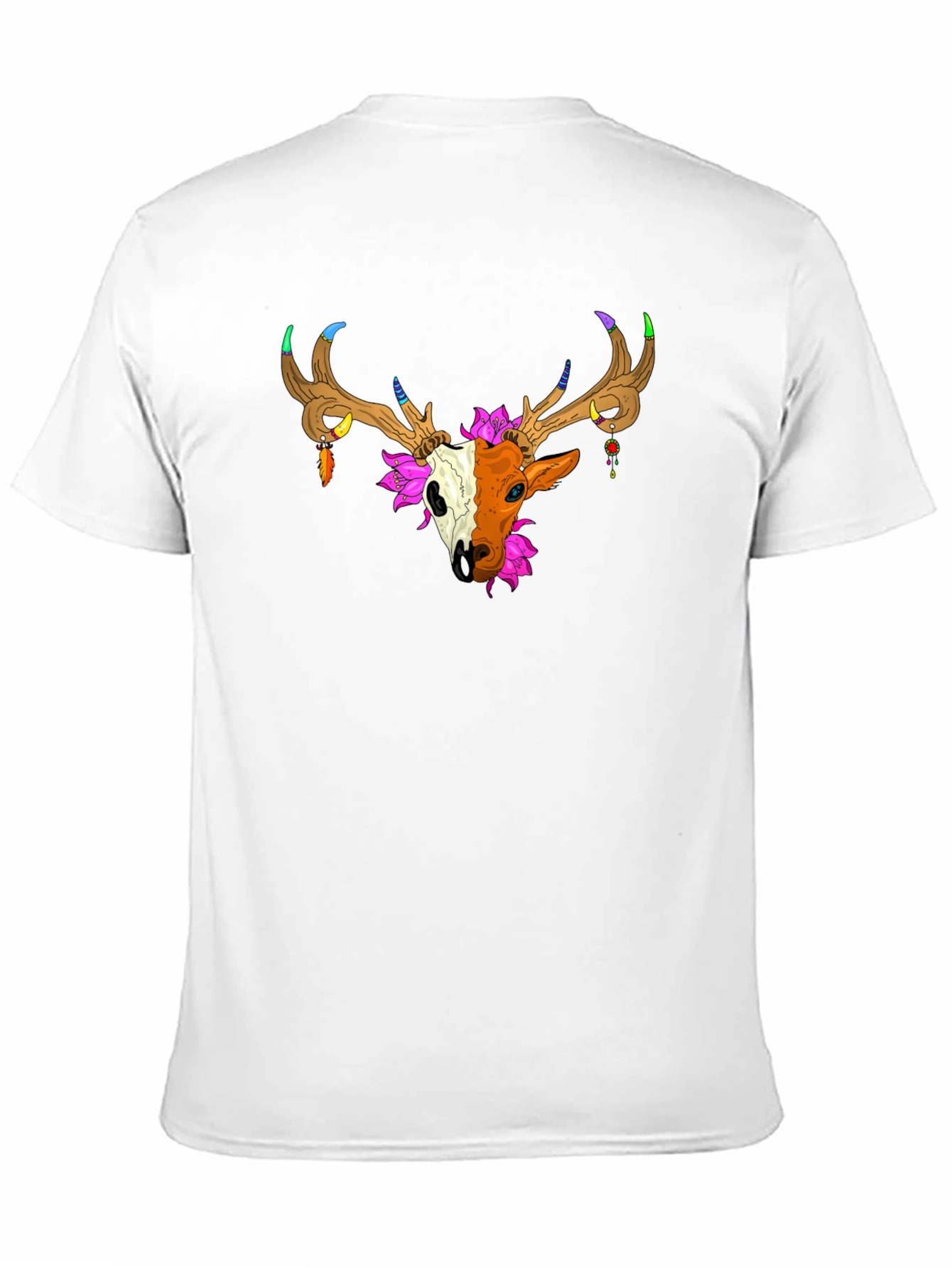 Deer Skull Graphic Tee - Unique Artistic Design