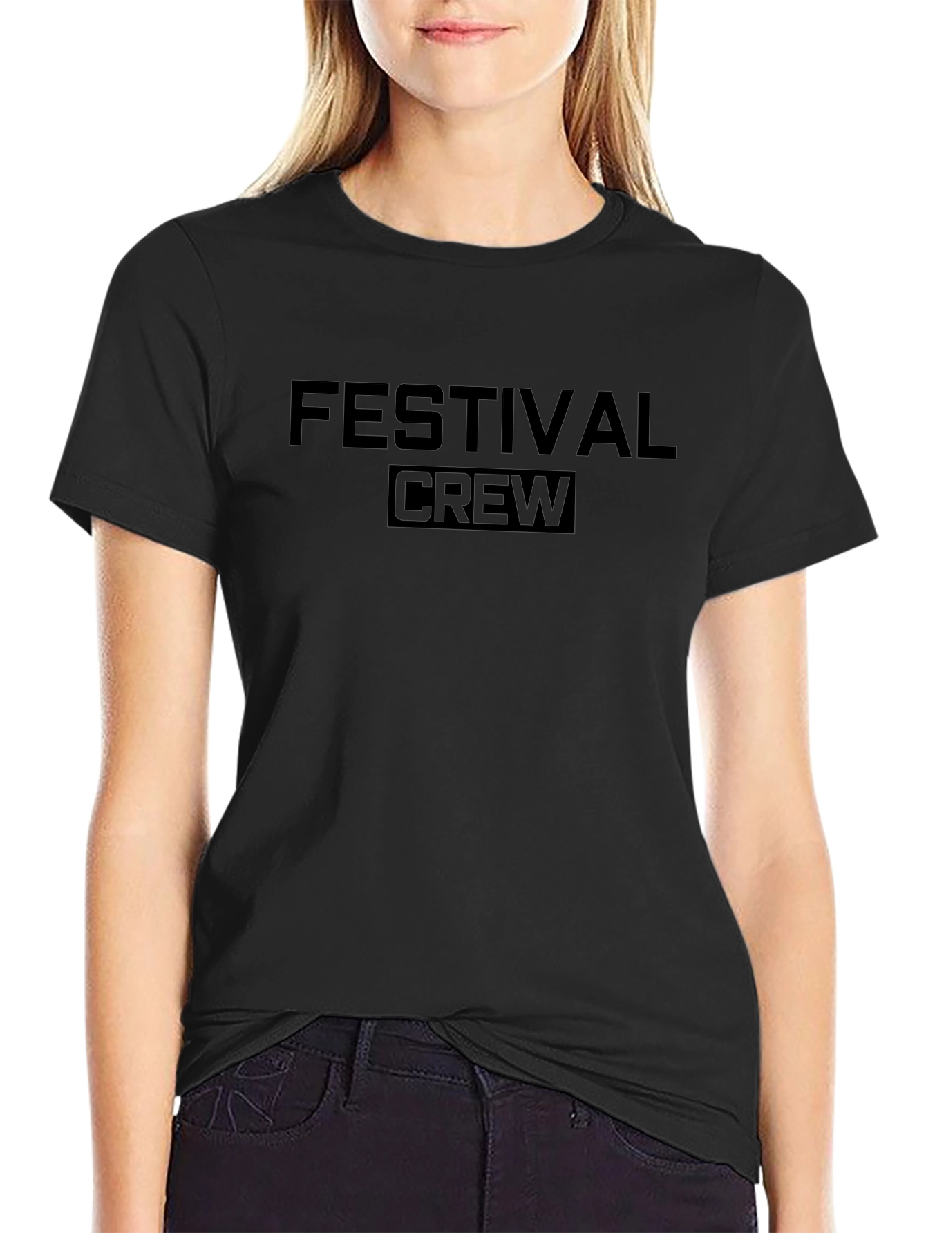 Festival Crew T-Shirt - Black Graphic Tee
