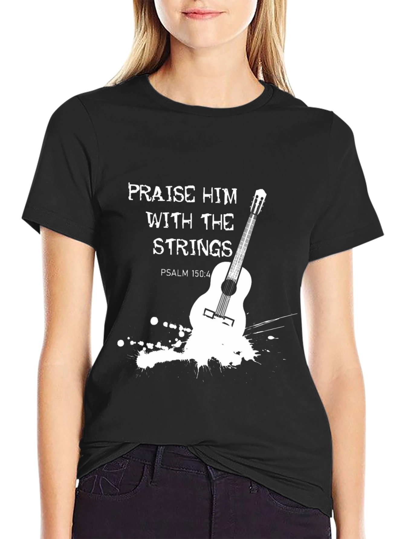 Praise Him Guitar T-Shirt - Christian Music Tee