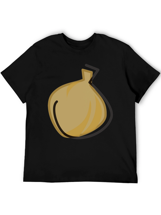 Cartoon Onion Graphic Black T-Shirt