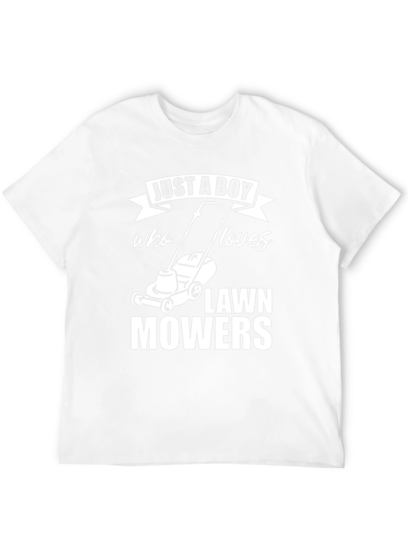 Just A Boy Who Loves Lawn Mowers Black T-Shirt