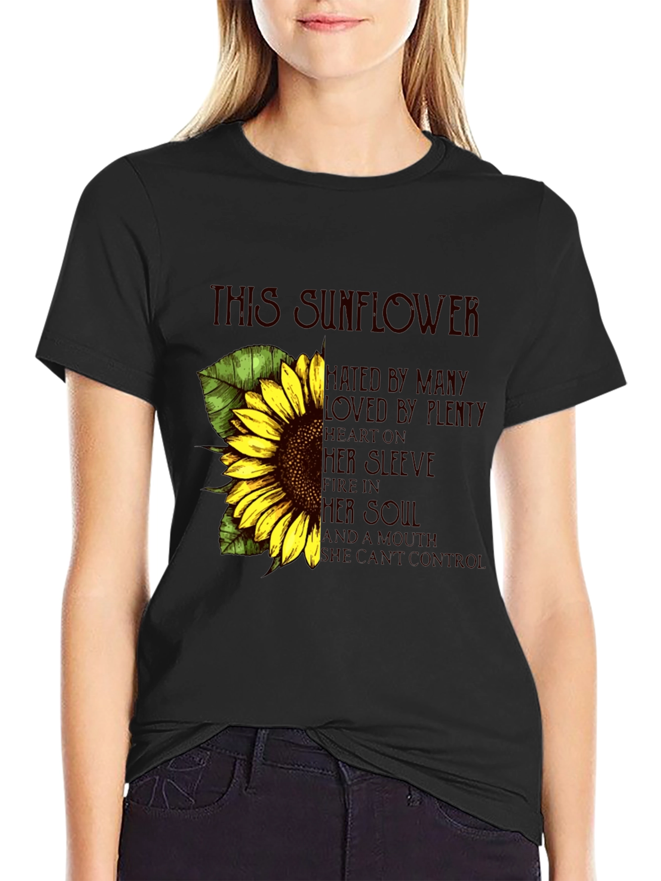 Sunflower Graphic Print Tee - Expressive Style