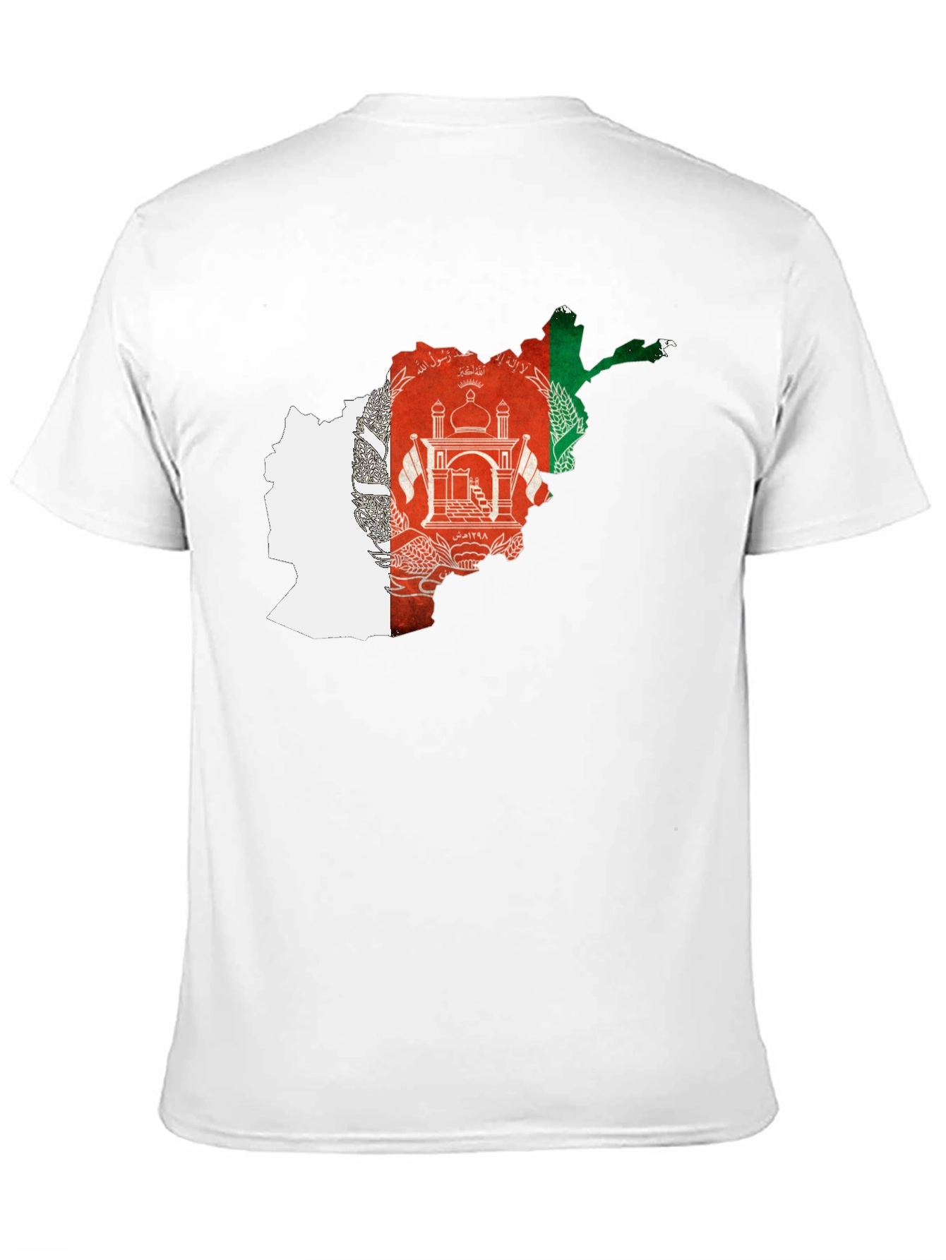 Afghanistan Flag Map Black T-Shirt