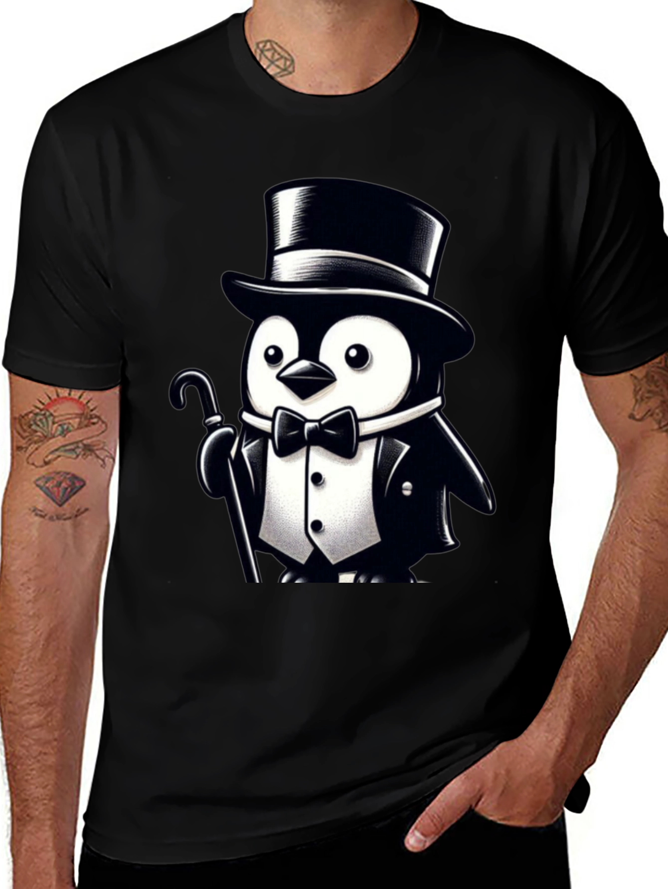 Penguin Tuxedo Graphic Tee - Classy Cool