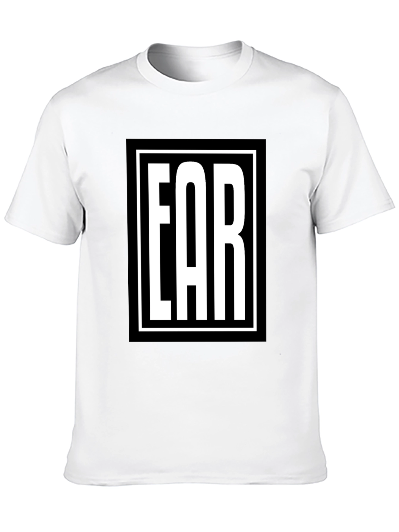Bold Graphic Tee - FAR Print Black Cotton T-Shirt