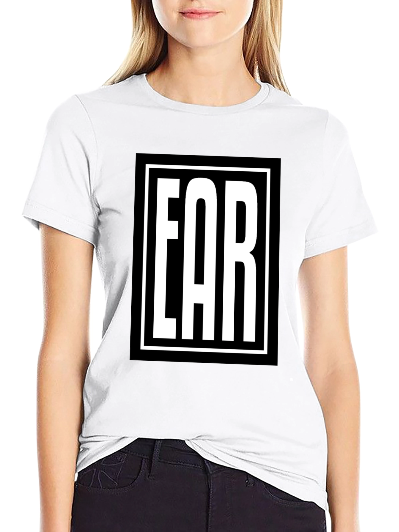 Bold Graphic Tee - FAR Print Black Cotton T-Shirt