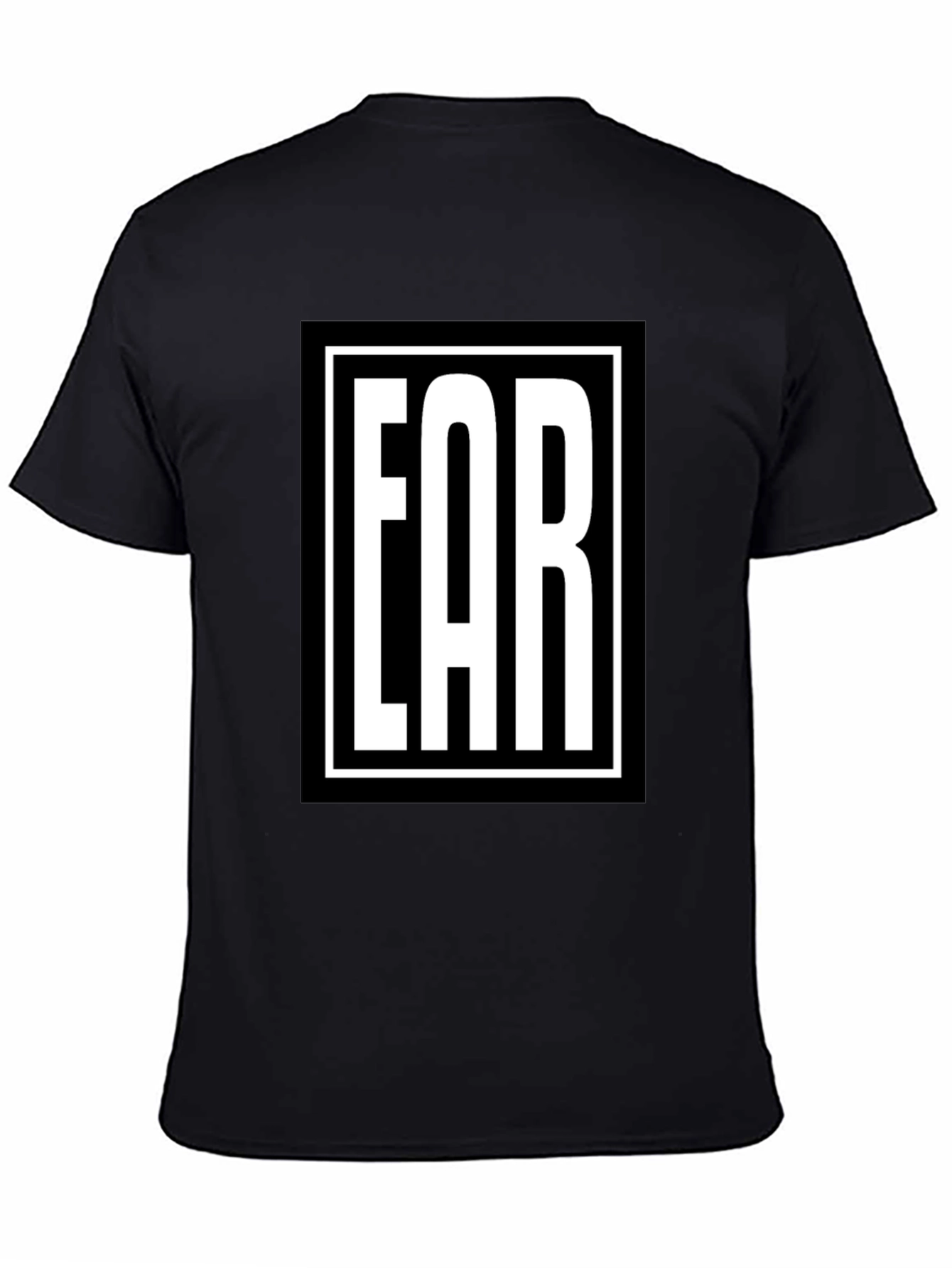 Bold Graphic Tee - FAR Print Black Cotton T-Shirt