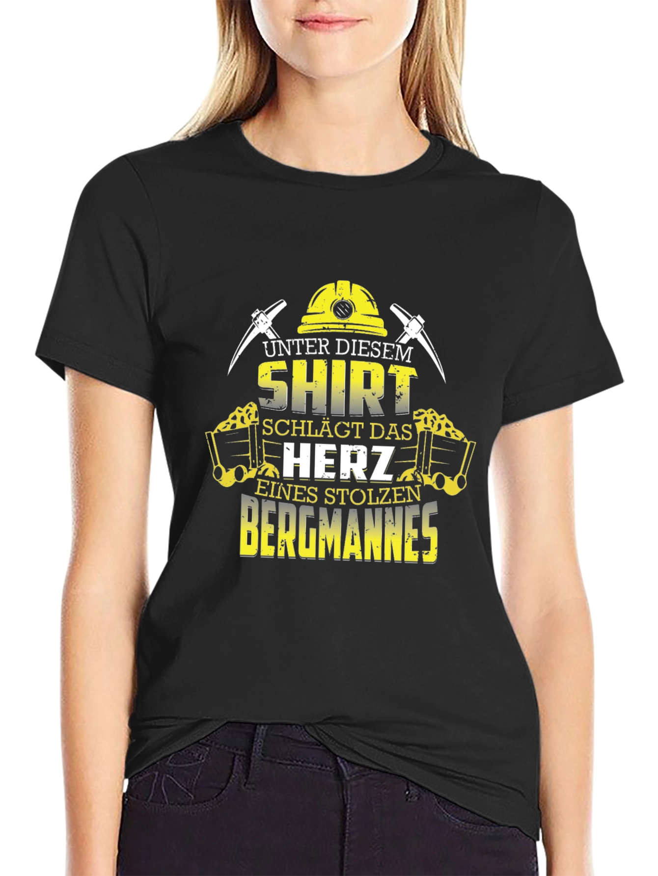 Miner Pride Black T-Shirt - Coal Miners Heart