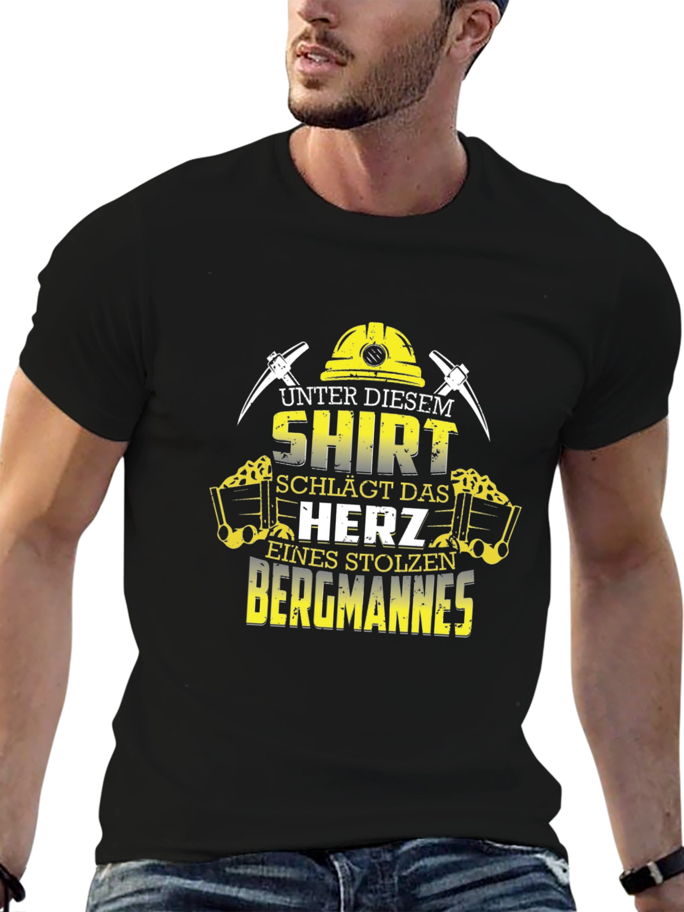 Miner Pride Black T-Shirt - Coal Miners Heart