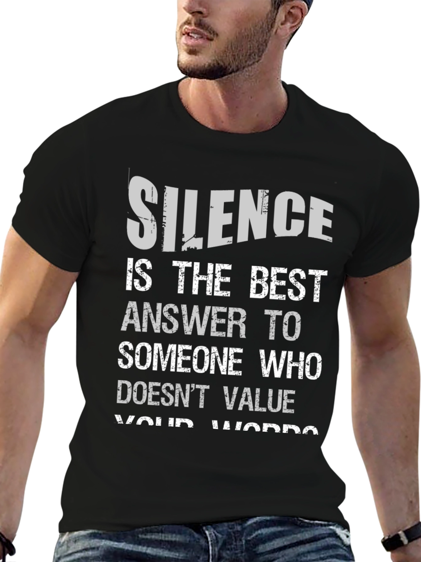 Silence Best Answer T-Shirt - Mens Black Graphic Tee