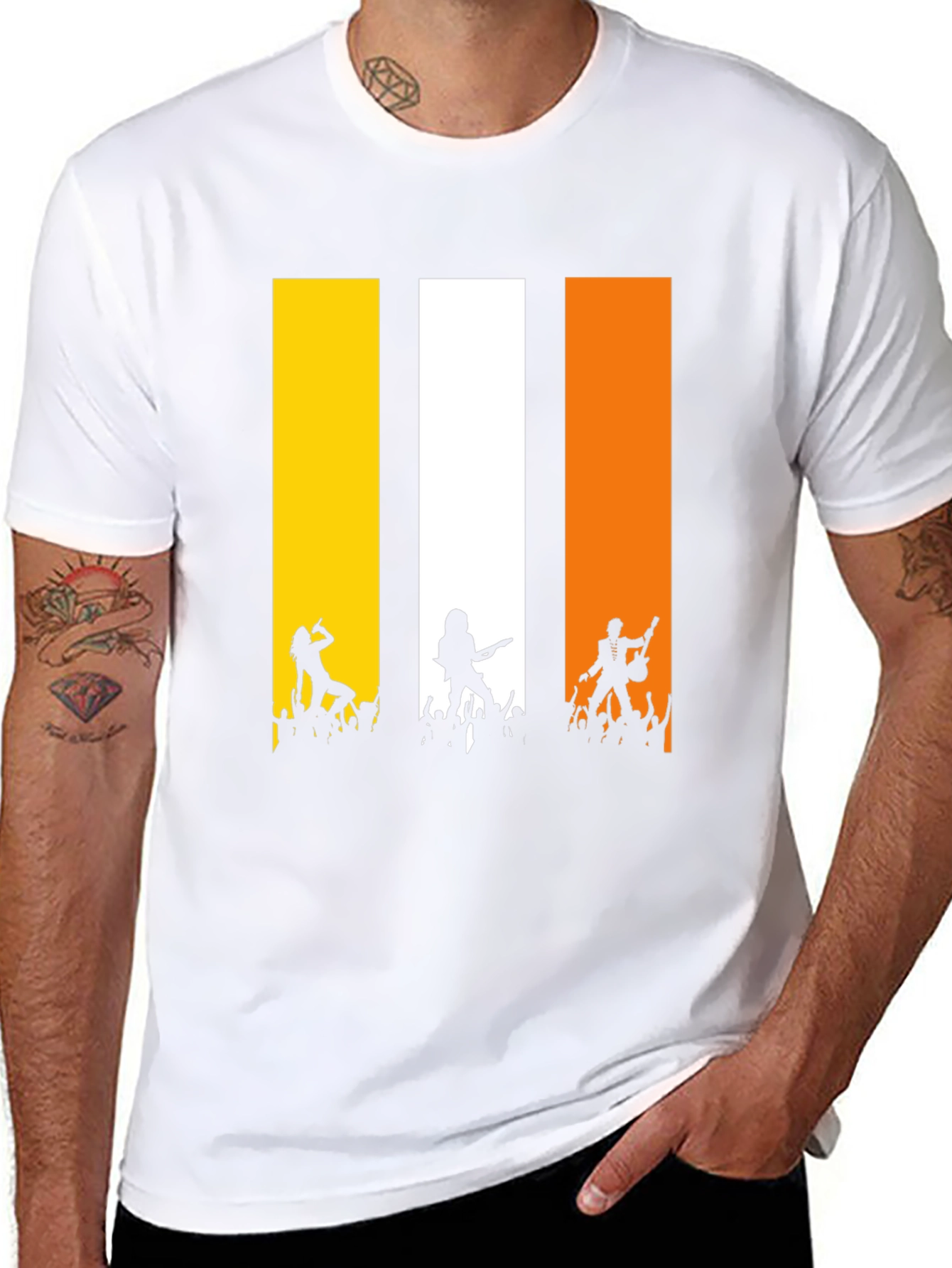 Rock Concert T-Shirt: Vertical Band Design