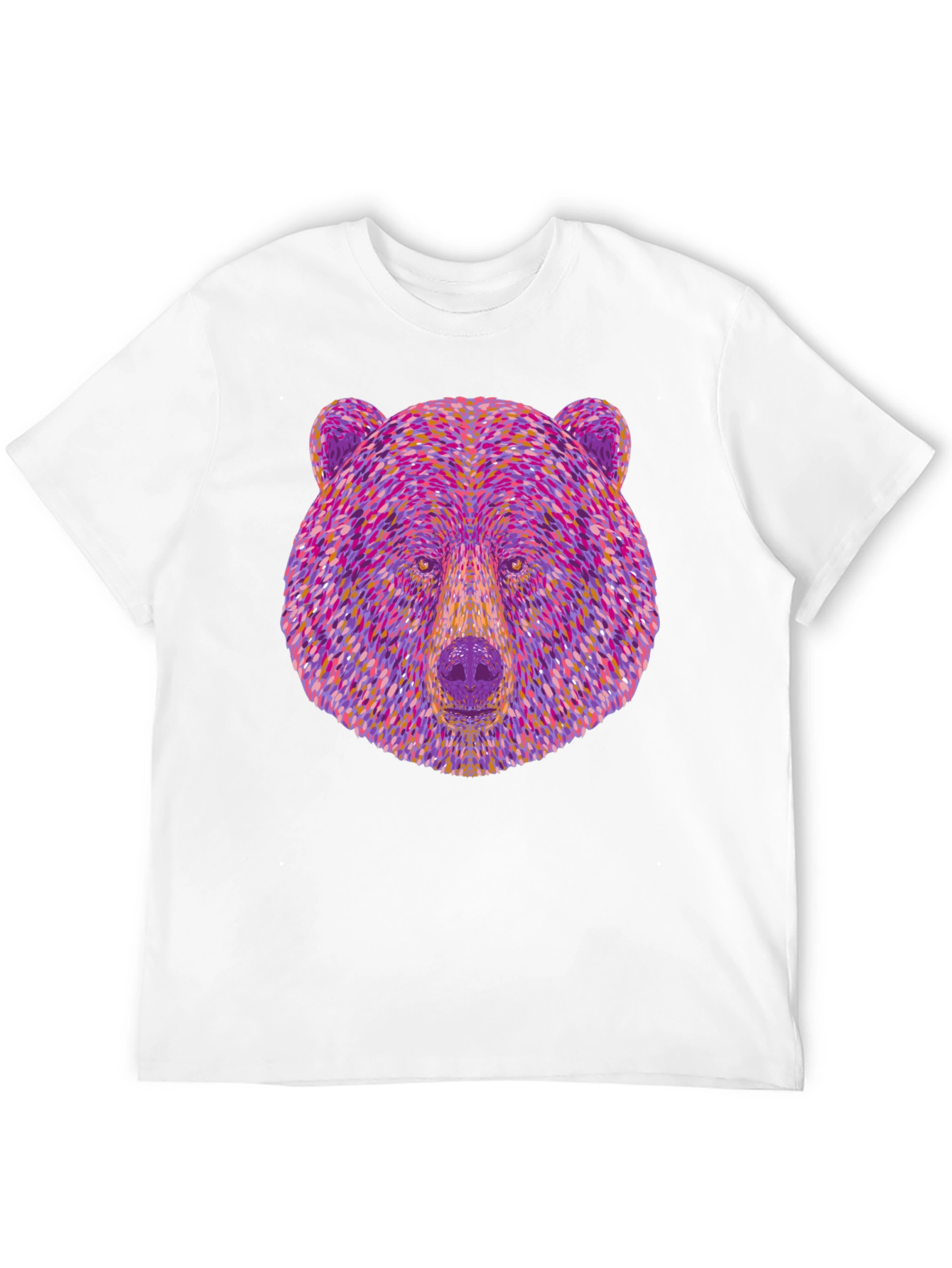 Abstract Bear Head Graphic T-Shirt