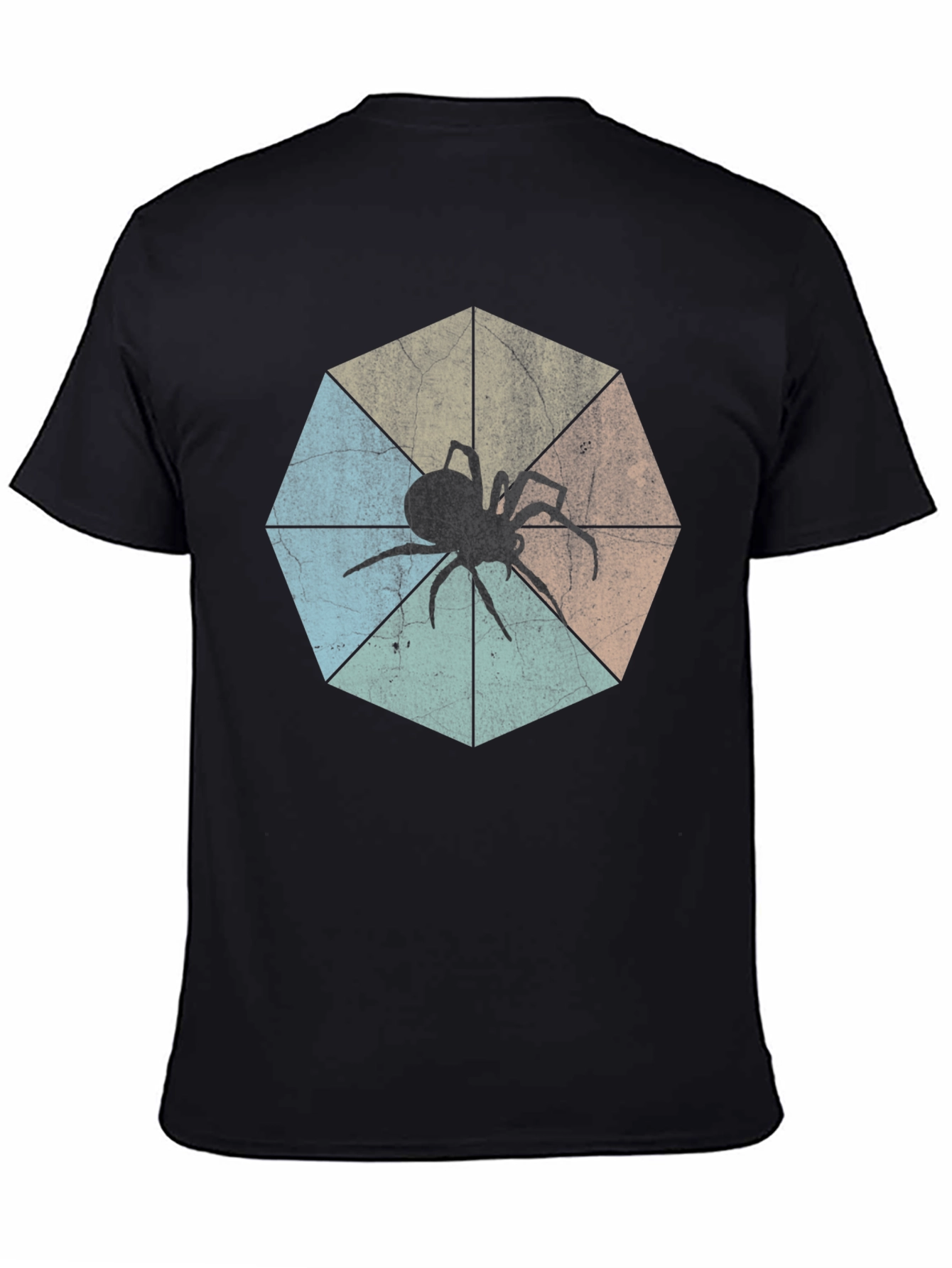 Retro Spider Graphic Tee - Black Cotton T-Shirt
