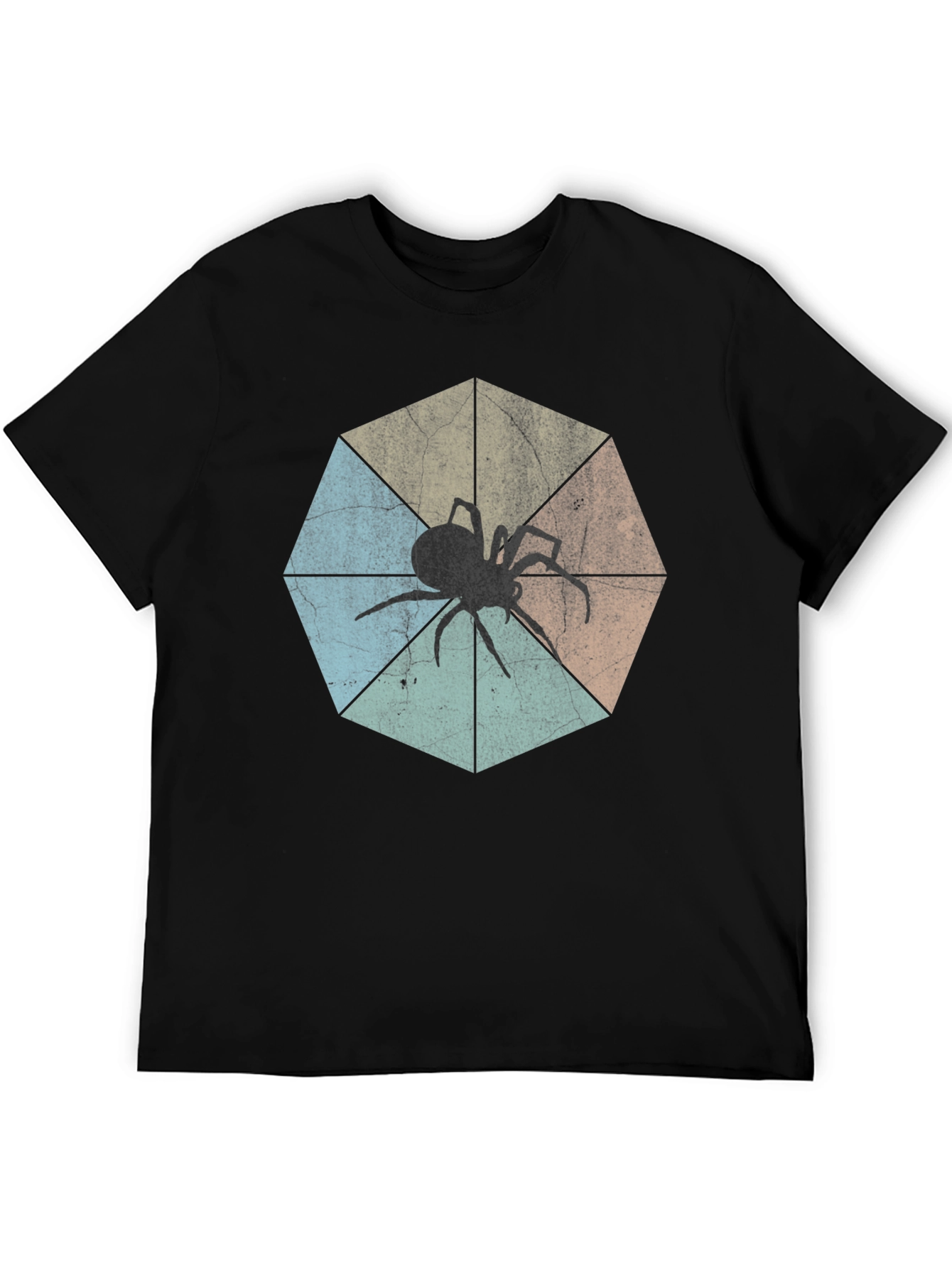 Retro Spider Graphic Tee - Black Cotton T-Shirt