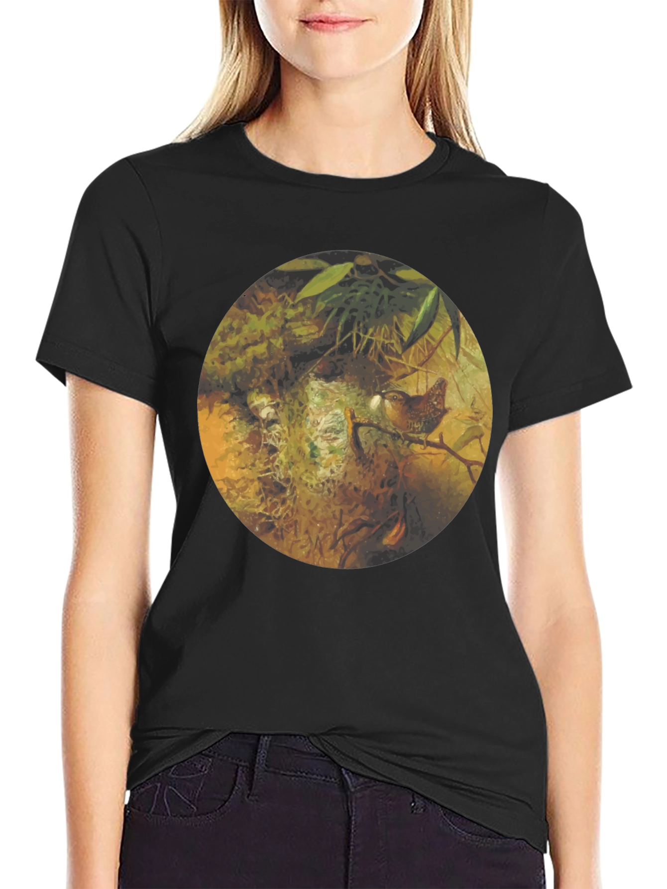 Nature Inspired Graphic Tee - Bird Nest Design