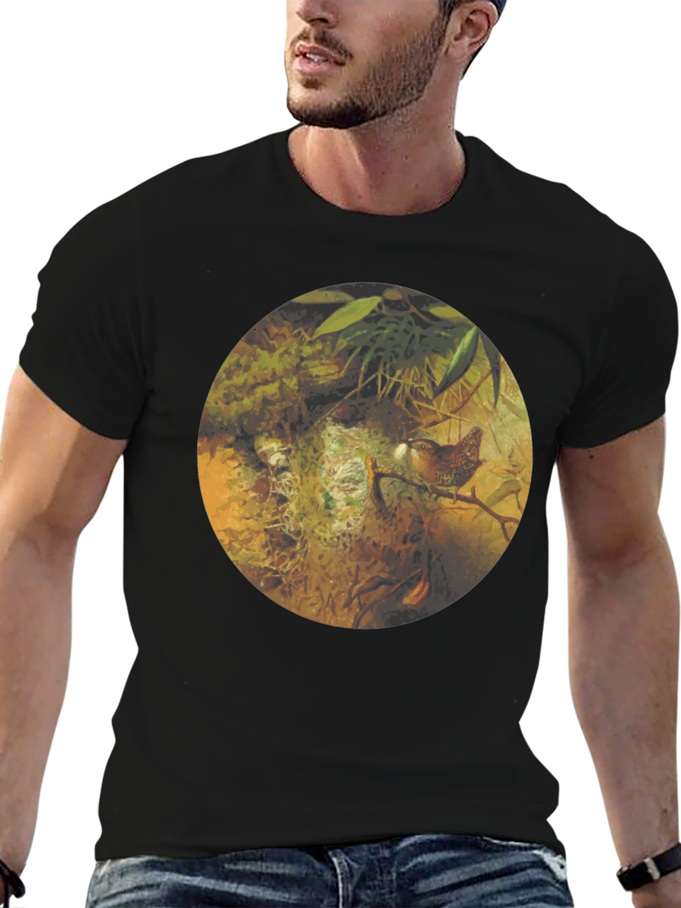 Nature Inspired Graphic Tee - Bird Nest Design