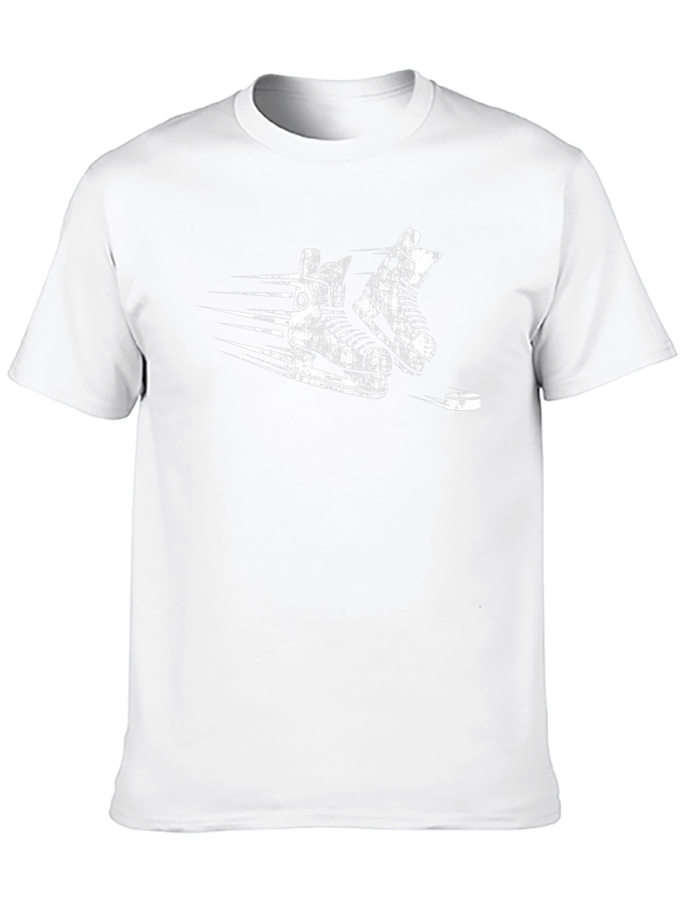 Hockey Skate Graphic Tee - Retro Black Shirt