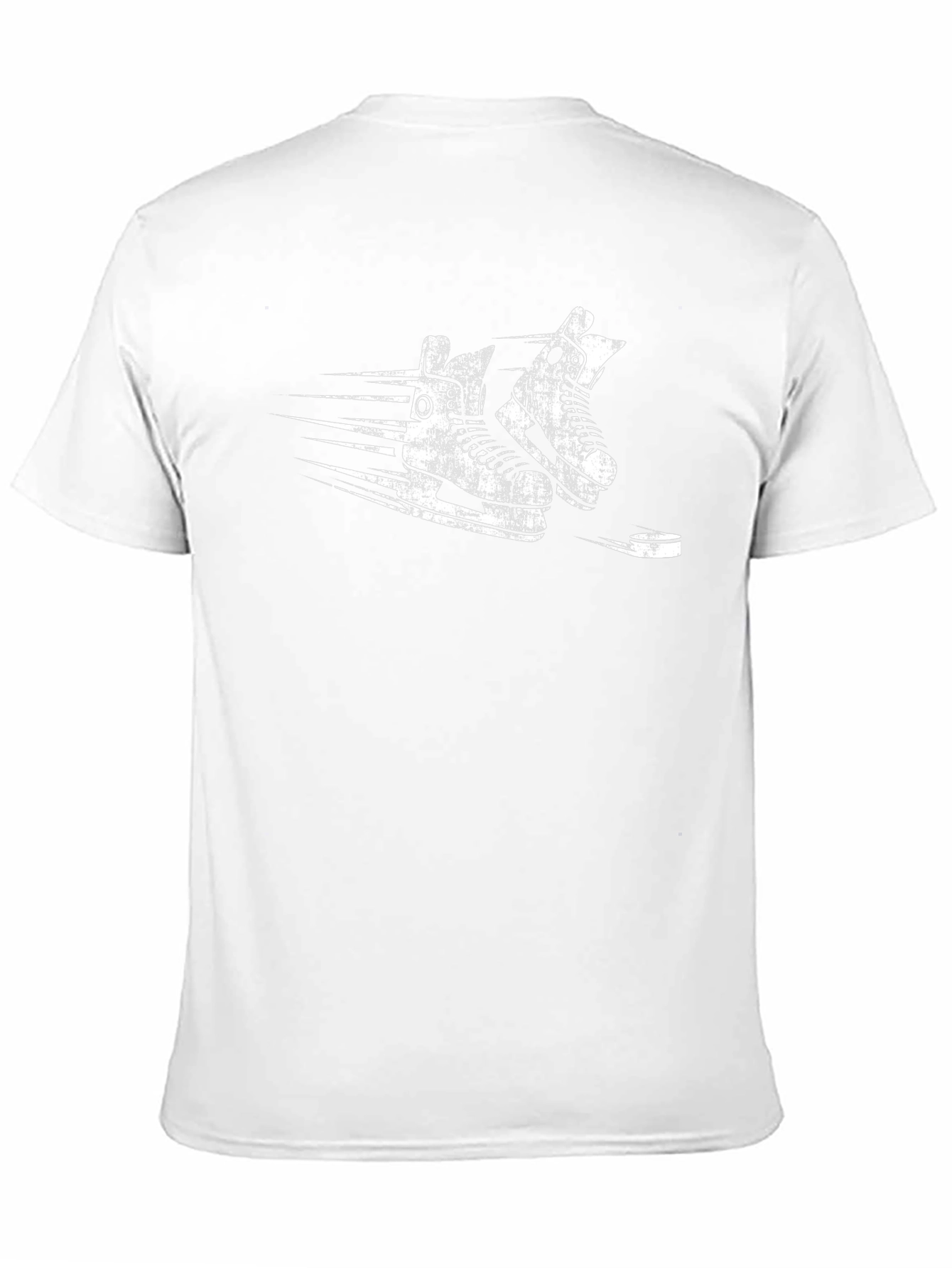 Hockey Skate Graphic Tee - Retro Black Shirt