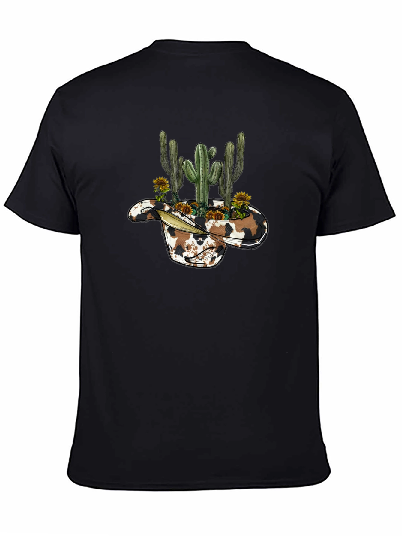 Cowboy Hat Cactus Graphic Tee - Western Style Shirt