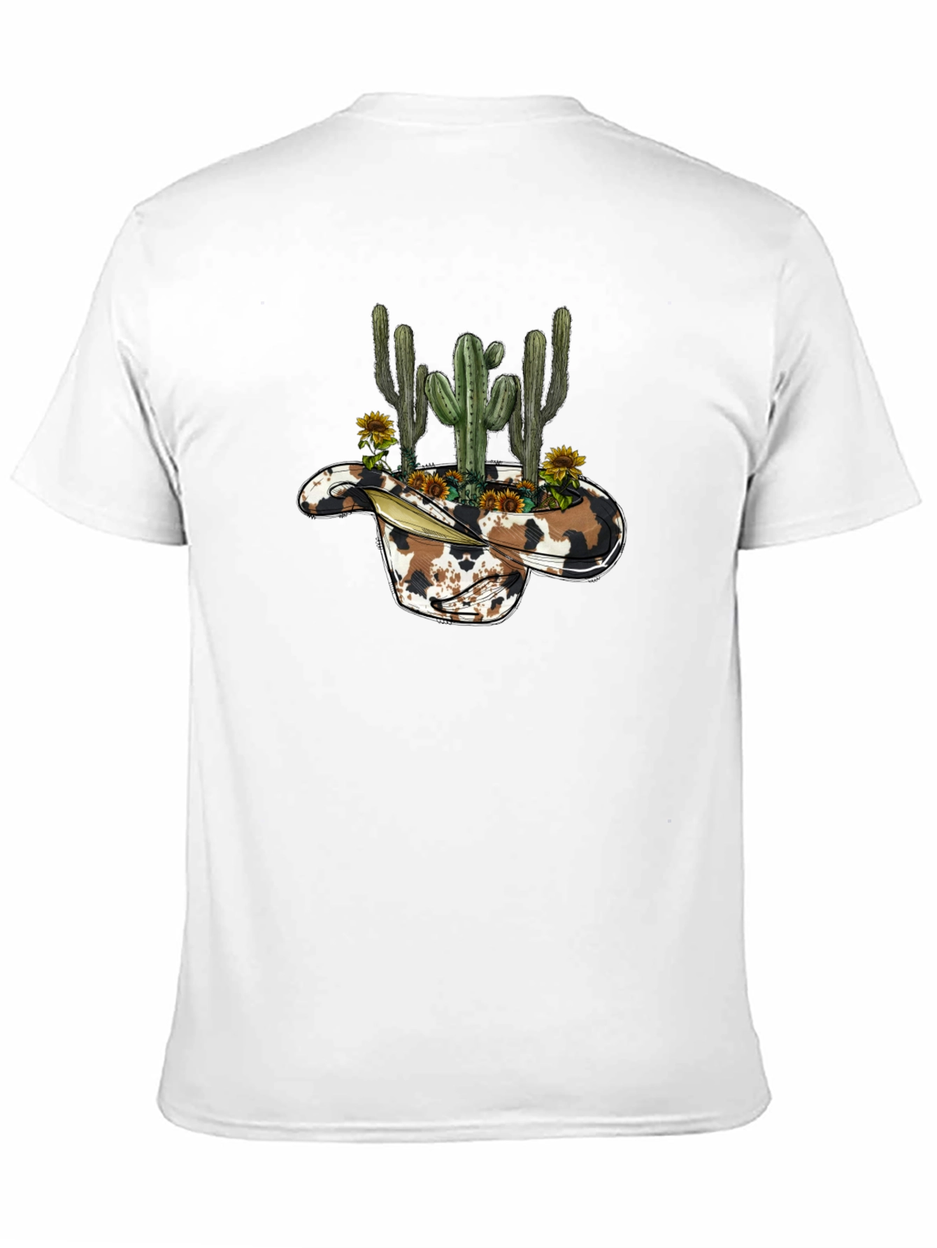 Cowboy Hat Cactus Graphic Tee - Western Style Shirt