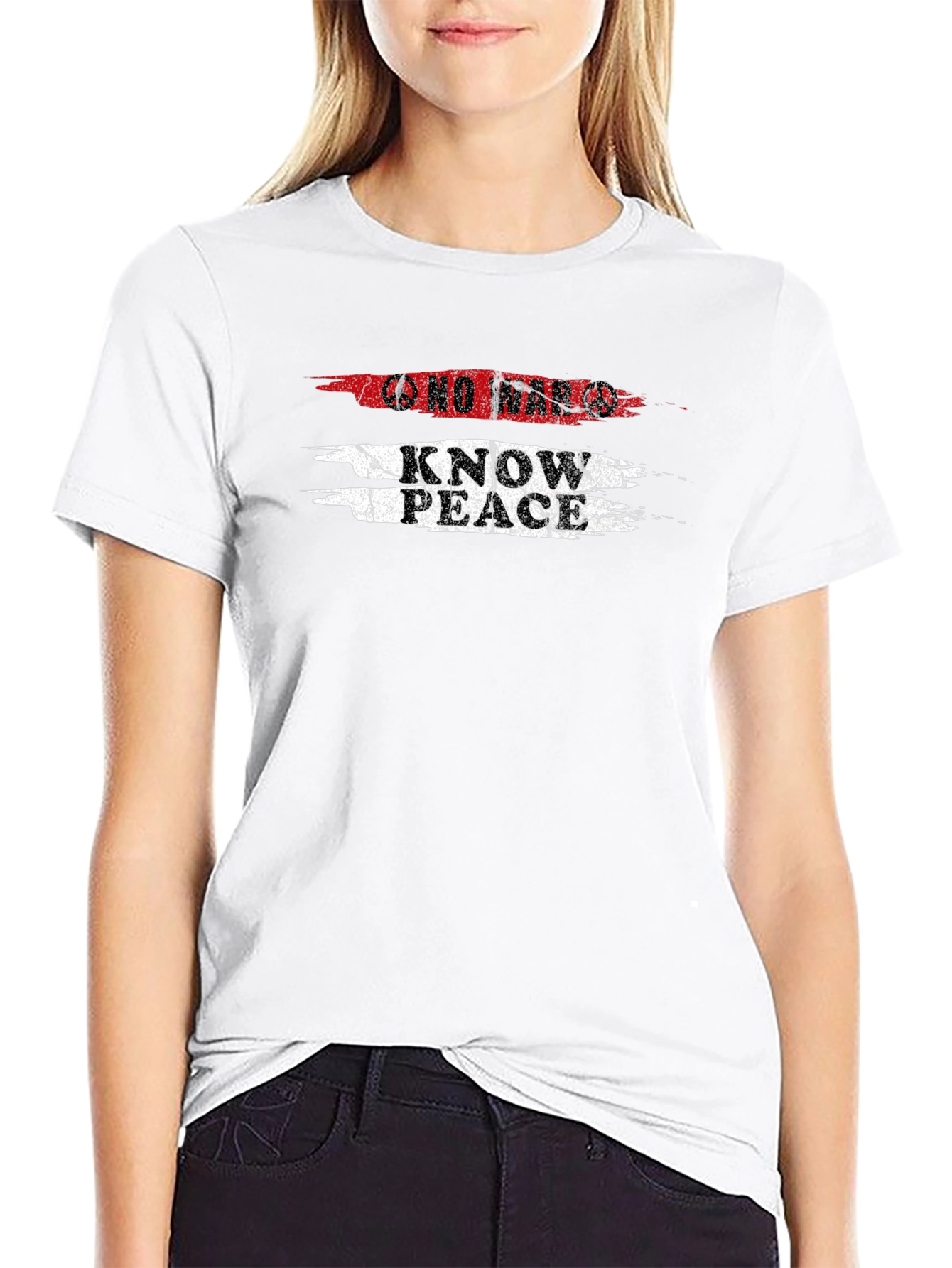No War Know Peace Black Graphic Tee