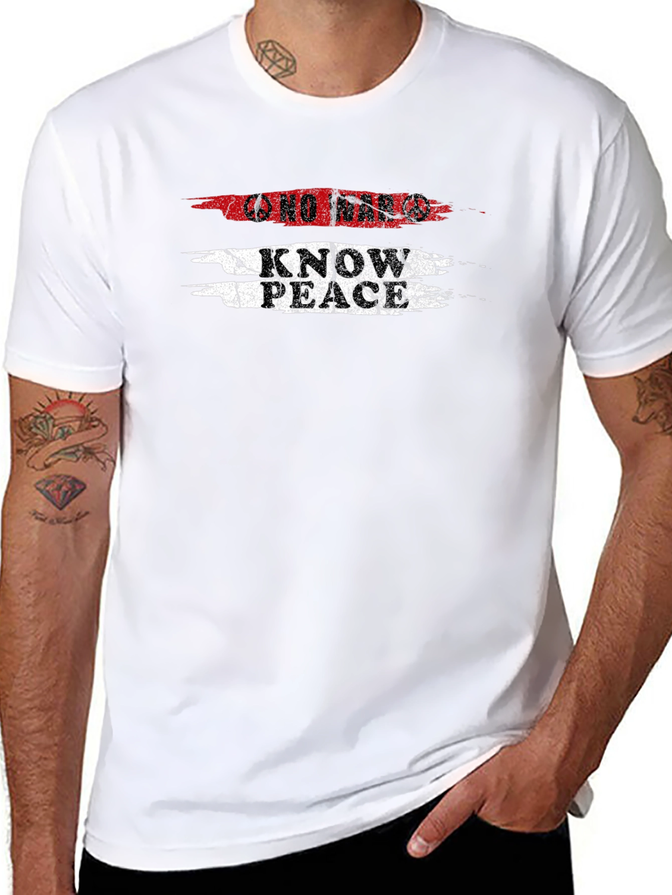 No War Know Peace Black Graphic Tee